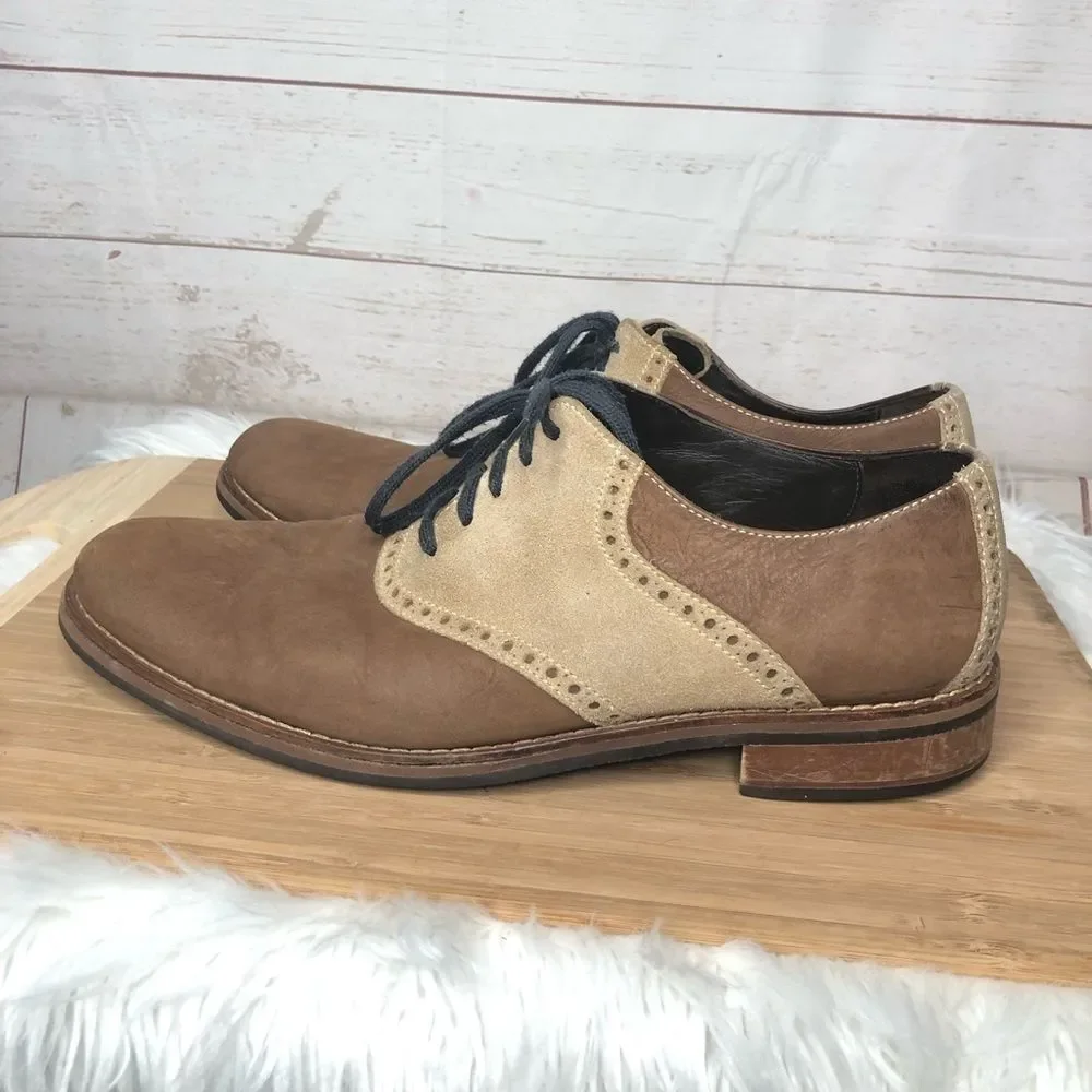 Cole Haan Williams British Mens Size 11.5 Beige Nubuck Oxford Suede Shoes C11560